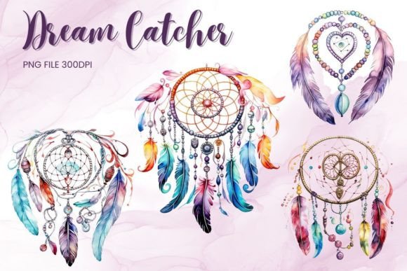 Download Dreamcatcher Watercolor Boho Clipart PNG - Boho Collection