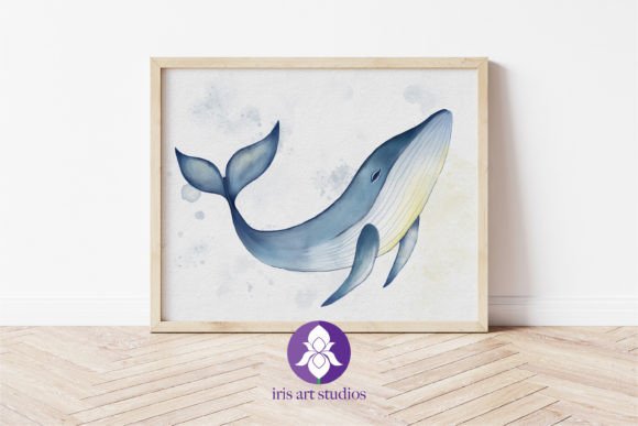 Download Watercolor Whale Kids Nursery Wall Art - Premium Bundle