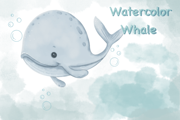Download Watercolor Whale, Sea Animal Clipart - Premium Bundle