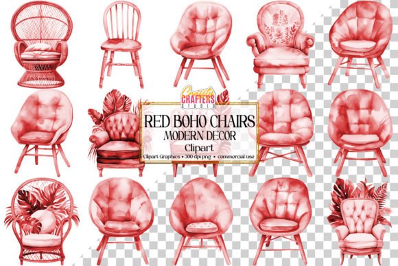 Download Red Boho Chic Chair Decor PNG Clipart - Boho Collection