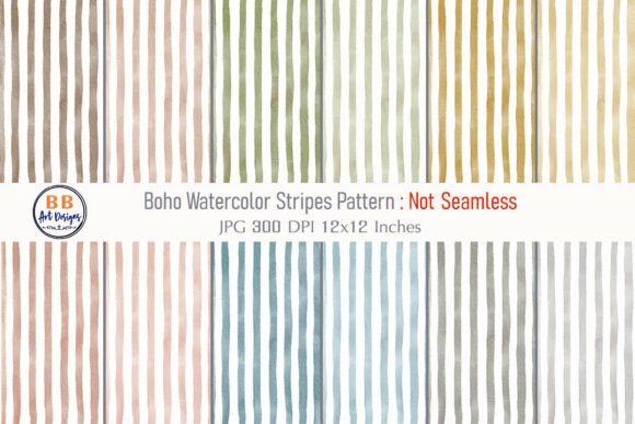 Download Boho Watercolor Stripes Pattern Paper - Boho Collection