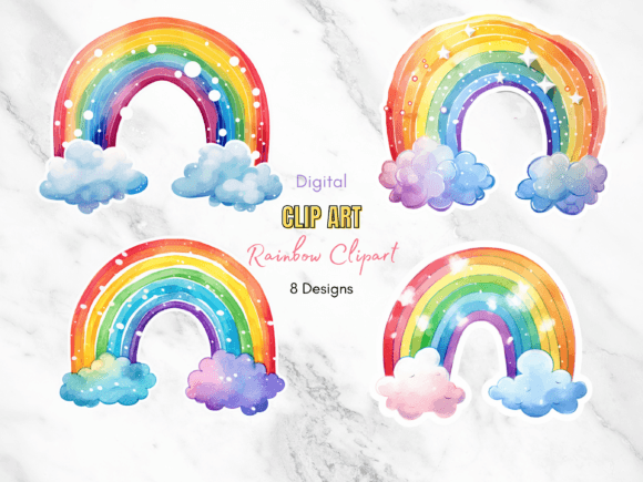 Download Watercolor Rainbow Boho Clip Art - Boho Collection