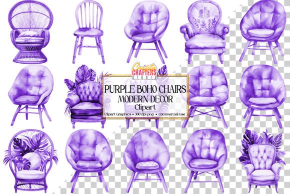Download Purple Boho Chic Chair Decor PNG Clipart - Boho Collection