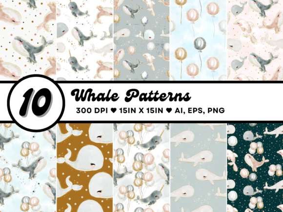 Download Watercolor Whale Patterns - Watercolor whale Collection