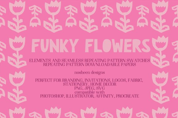 Download Funky Flowers Repeating Pattern Elements - Premium Resources