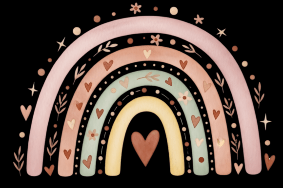 Download Boho Rainbow Valentine's Day PNG Clipart - Boho Collection