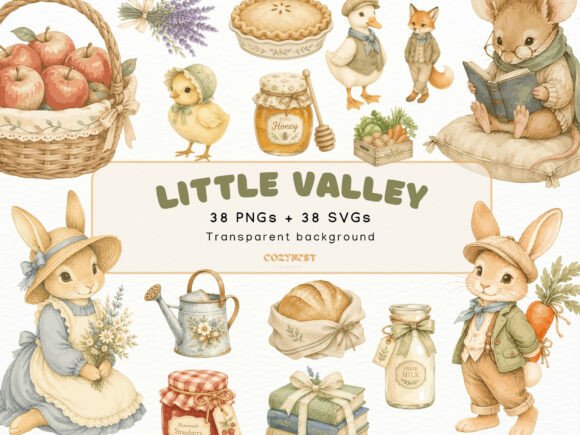 Download Little Valley Watercolor Cliparts, PNG - Watercolor cliparts Collection