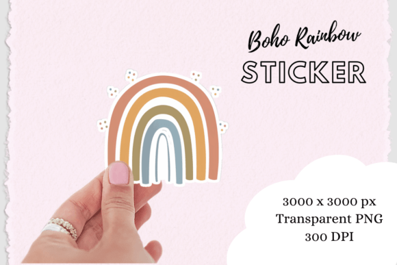 Download Boho Chic Rainbow Sticker - Boho Collection