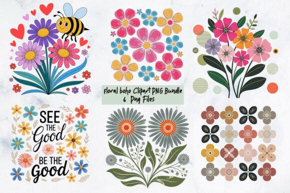 Download Floral Boho Clipart PNG Bundle - Boho Collection