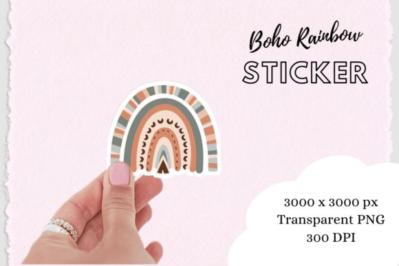 Download Boho Chic Rainbow Sticker Png - Boho Collection